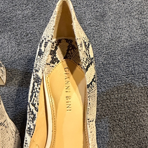 Gianni Bini Snake Print Peep-Toe Heels - Picture 4 of 8